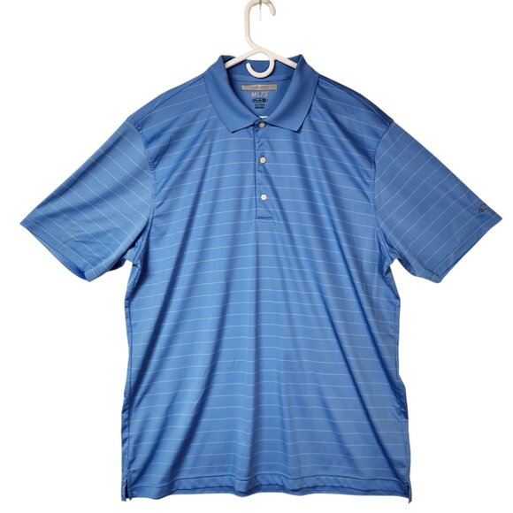 Greg Norman Mens 2XL ML75 Play Dry 3 Button Striped Blue Golf Polo - Picture 1 of 7